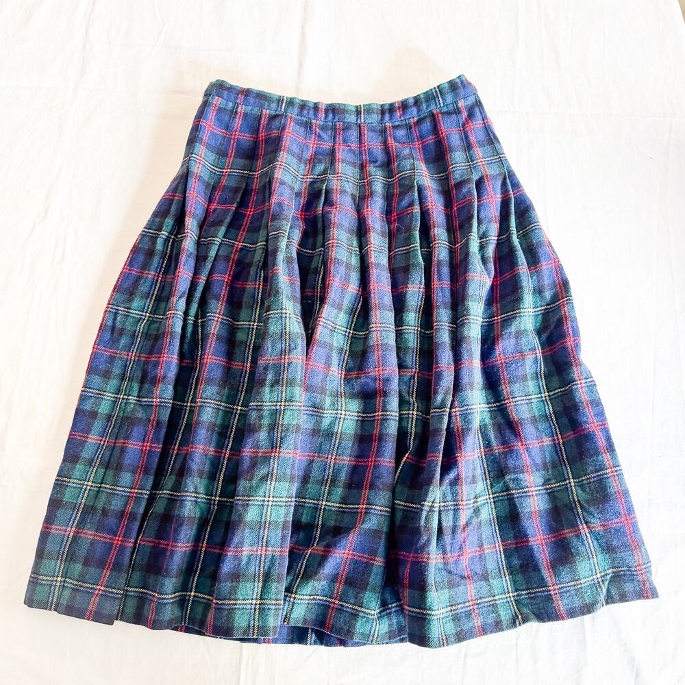 Pendleton Petite Authentic Malcolm Tartan Plaid Wool Skirt Green Size 16